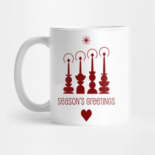 Traditional Christmas candlelights Finnish  retro style , the star, season’s Greetings. Mug